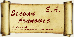 Stevan Arunović vizit kartica